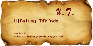 Ujfalusy Tünde névjegykártya