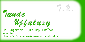 tunde ujfalusy business card